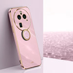 XINLI custodia per telefono in TPU elettrolitico con bordo dritto 6D con supporto per anello, For OPPO Find X6, For OPPO A2 5G, For OPPO Find X6 Pro