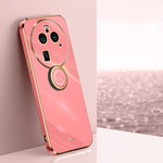 XINLI custodia per telefono in TPU elettrolitico con bordo dritto 6D con supporto per anello, For OPPO Find X6, For OPPO A2 5G, For OPPO Find X6 Pro