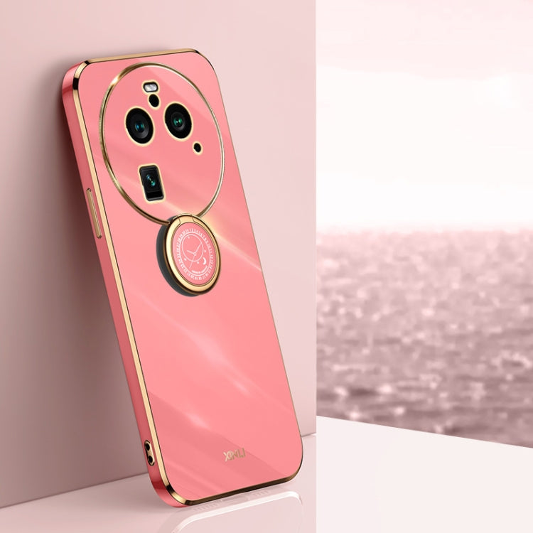 XINLI custodia per telefono in TPU elettrolitico con bordo dritto 6D con supporto per anello, For OPPO Find X6, For OPPO A2 5G, For OPPO Find X6 Pro