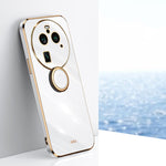 XINLI custodia per telefono in TPU elettrolitico con bordo dritto 6D con supporto per anello, For OPPO Find X6, For OPPO A2 5G, For OPPO Find X6 Pro