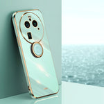 XINLI custodia per telefono in TPU elettrolitico con bordo dritto 6D con supporto per anello, For OPPO Find X6, For OPPO A2 5G, For OPPO Find X6 Pro