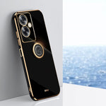 XINLI custodia per telefono in TPU elettrolitico con bordo dritto 6D con supporto per anello, For OPPO Find X6, For OPPO A2 5G, For OPPO Find X6 Pro