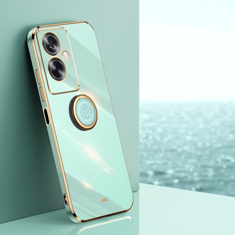 XINLI custodia per telefono in TPU elettrolitico con bordo dritto 6D con supporto per anello, For OPPO Find X6, For OPPO A2 5G, For OPPO Find X6 Pro