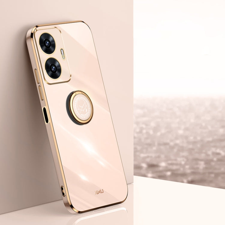 XINLI custodia per telefono in TPU elettrolitico con bordo dritto 6D con supporto per anello, For Realme GT Neo5 SE, For Realme C55