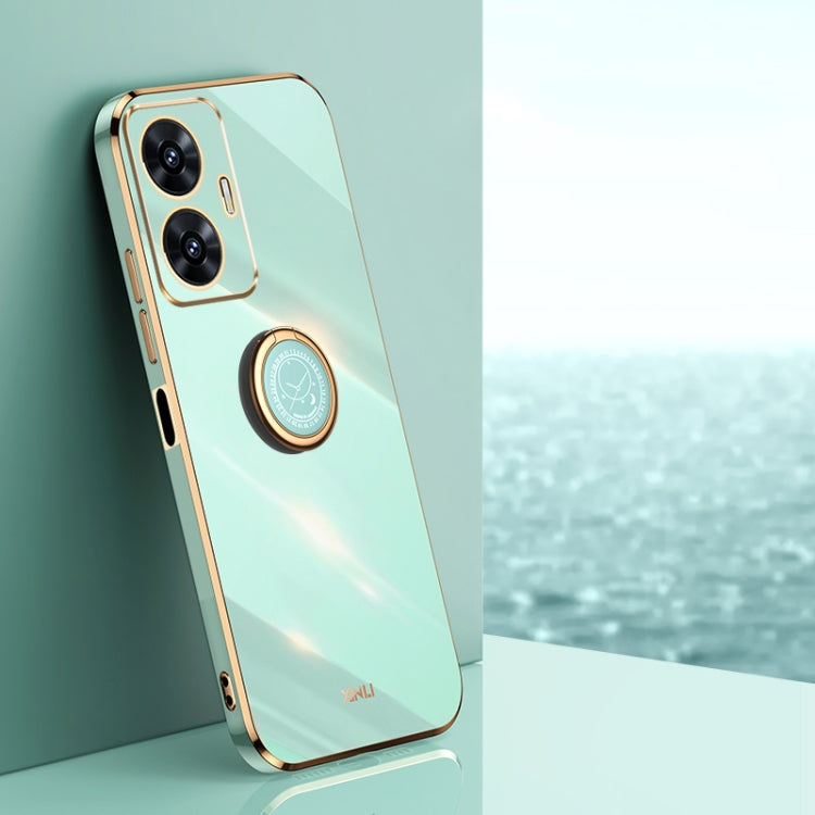 XINLI custodia per telefono in TPU elettrolitico con bordo dritto 6D con supporto per anello, For Realme GT Neo5 SE, For Realme C55