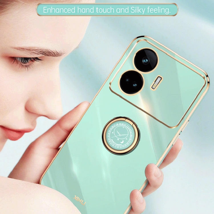XINLI custodia per telefono in TPU elettrolitico con bordo dritto 6D con supporto per anello, For Realme GT Neo5 SE, For Realme C55