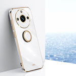 XINLI custodia per telefono in TPU elettrolitico con bordo dritto 6D con supporto per anello, For Realme 11 5G, For Realme C53 2023, For Realme 11 Pro+ 5G