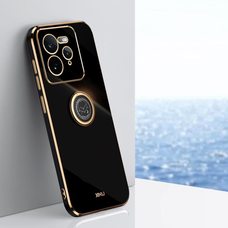 XINLI custodia per telefono in TPU elettrolitico con bordo dritto 6D con supporto per anello, For Realme GT 7 Pro 5G, For Realme Note 60 4G, For Realme 13 Pro Global