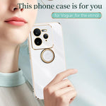 XINLI custodia per telefono in TPU elettrolitico con bordo dritto 6D con supporto per anello, For Realme GT 7 Pro 5G, For Realme Note 60 4G, For Realme 13 Pro Global