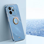 XINLI custodia per telefono in TPU elettrolitico con bordo dritto 6D con supporto per anello, For Realme GT 7 Pro 5G, For Realme Note 60 4G, For Realme 13 Pro Global