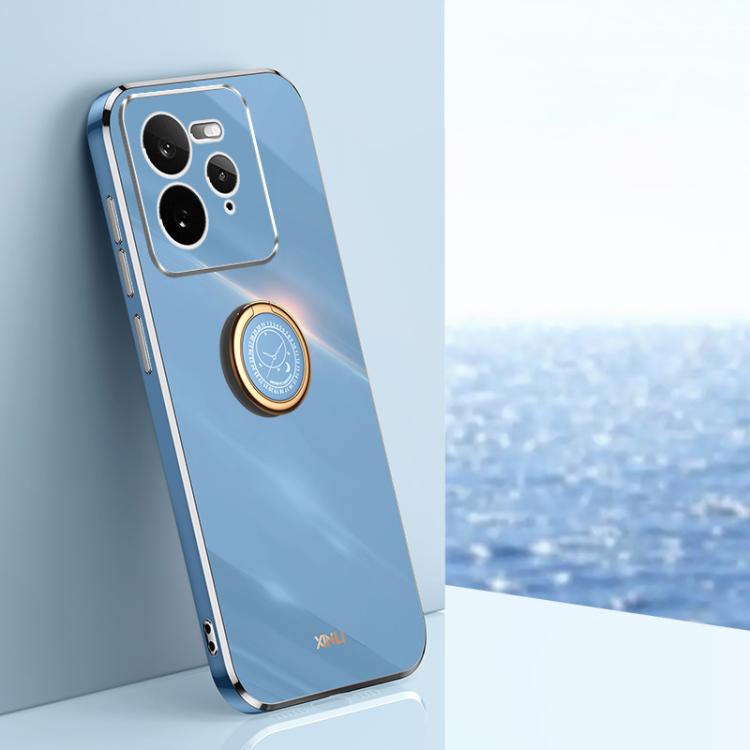 XINLI custodia per telefono in TPU elettrolitico con bordo dritto 6D con supporto per anello, For Realme GT 7 Pro 5G, For Realme Note 60 4G, For Realme 13 Pro Global
