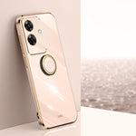 XINLI custodia per telefono in TPU elettrolitico con bordo dritto 6D con supporto per anello, For Realme GT 7 Pro 5G, For Realme Note 60 4G, For Realme 13 Pro Global