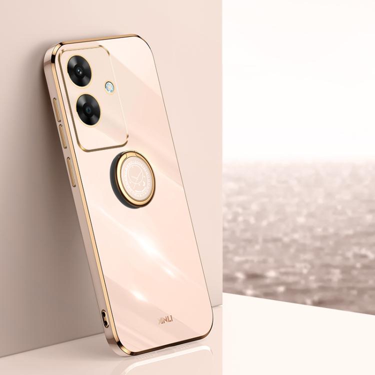 XINLI custodia per telefono in TPU elettrolitico con bordo dritto 6D con supporto per anello, For Realme GT 7 Pro 5G, For Realme Note 60 4G, For Realme 13 Pro Global