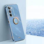 XINLI custodia per telefono in TPU elettrolitico con bordo dritto 6D con supporto per anello, For Realme Neo7 SE, For Realme14 Pro+, For Realme C75