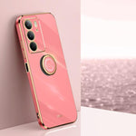XINLI custodia per telefono in TPU elettrolitico con bordo dritto 6D con supporto per anello, For Realme Neo7 SE, For Realme14 Pro+, For Realme C75