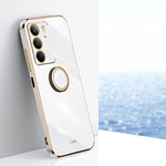 XINLI custodia per telefono in TPU elettrolitico con bordo dritto 6D con supporto per anello, For Realme Neo7 SE, For Realme14 Pro+, For Realme C75