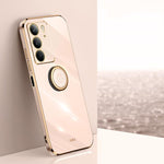 XINLI custodia per telefono in TPU elettrolitico con bordo dritto 6D con supporto per anello, For Realme Neo7 SE, For Realme14 Pro+, For Realme C75