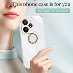 XINLI custodia per telefono in TPU elettrolitico con bordo dritto 6D con supporto per anello, For Realme Neo7 SE, For Realme14 Pro+, For Realme C75
