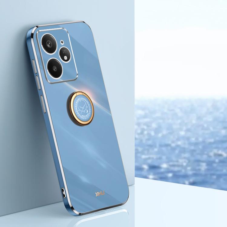 XINLI custodia per telefono in TPU elettrolitico con bordo dritto 6D con supporto per anello, For Realme Neo7 SE, For Realme14 Pro+, For Realme C75