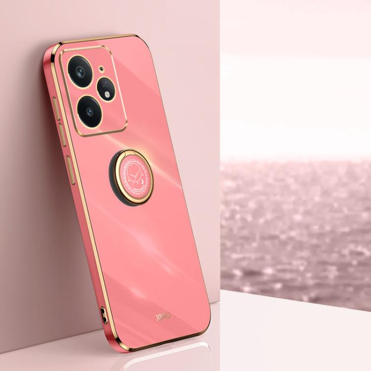 XINLI custodia per telefono in TPU elettrolitico con bordo dritto 6D con supporto per anello, For Realme Neo7 SE, For Realme14 Pro+, For Realme C75