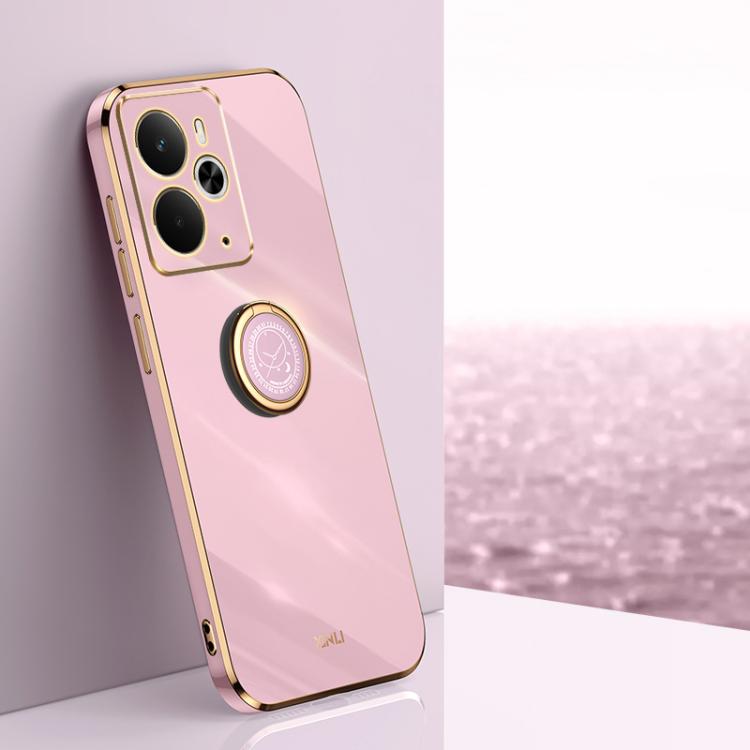 XINLI custodia per telefono in TPU elettrolitico con bordo dritto 6D con supporto per anello, For Realme 15 5G Global, For Realme 14 5G Global, For Realme Neo7X