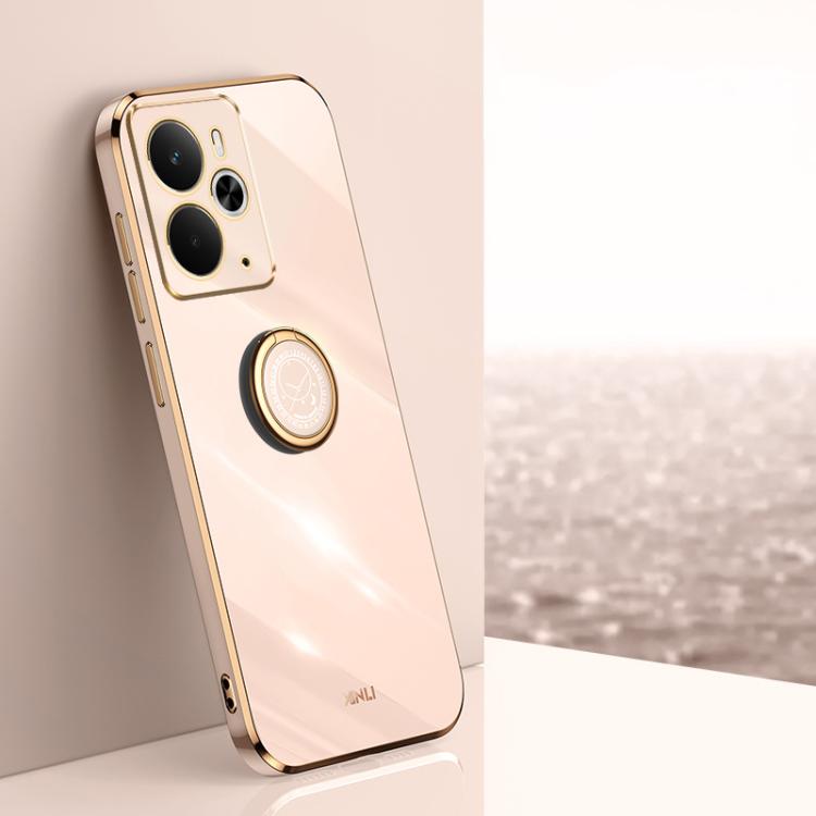 XINLI custodia per telefono in TPU elettrolitico con bordo dritto 6D con supporto per anello, For Realme 15 5G Global, For Realme 14 5G Global, For Realme Neo7X