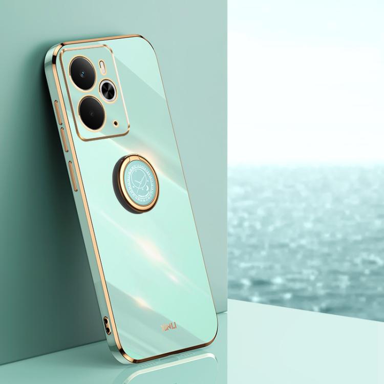 XINLI custodia per telefono in TPU elettrolitico con bordo dritto 6D con supporto per anello, For Realme 15 5G Global, For Realme 14 5G Global, For Realme Neo7X