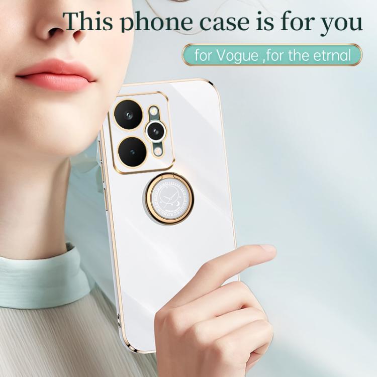 XINLI custodia per telefono in TPU elettrolitico con bordo dritto 6D con supporto per anello, For Realme 15 5G Global, For Realme 14 5G Global, For Realme Neo7X