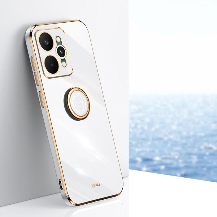 XINLI custodia per telefono in TPU elettrolitico con bordo dritto 6D con supporto per anello, For Realme 15 5G Global, For Realme 14 5G Global, For Realme Neo7X