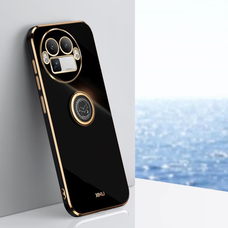 XINLI custodia per telefono in TPU elettrolitico con bordo dritto 6D con supporto per anello, For Realme Note 80 4G, For Realme 16 Pro 5G, For Realme GT 8 Pro 5G