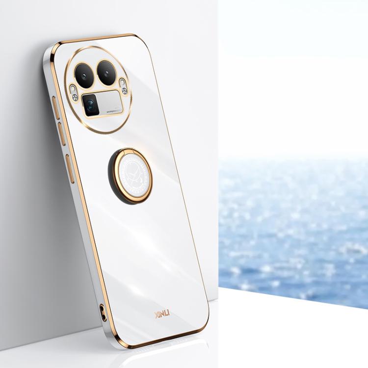XINLI custodia per telefono in TPU elettrolitico con bordo dritto 6D con supporto per anello, For Realme Note 80 4G, For Realme 16 Pro 5G, For Realme GT 8 Pro 5G
