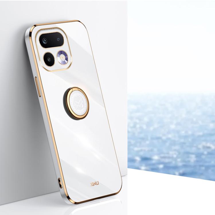 XINLI custodia per telefono in TPU elettrolitico con bordo dritto 6D con supporto per anello, For Realme Note 80 4G, For Realme 16 Pro 5G, For Realme GT 8 Pro 5G