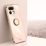 XINLI custodia per telefono in TPU elettrolitico con bordo dritto 6D con supporto per anello, For Realme Note 80 4G, For Realme 16 Pro 5G, For Realme GT 8 Pro 5G