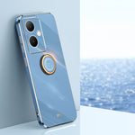 XINLI custodia per telefono in TPU elettrolitico con bordo dritto 6D con supporto per anello, For vivo S17e, For vivo Y78+, For vivo iQOO Pro