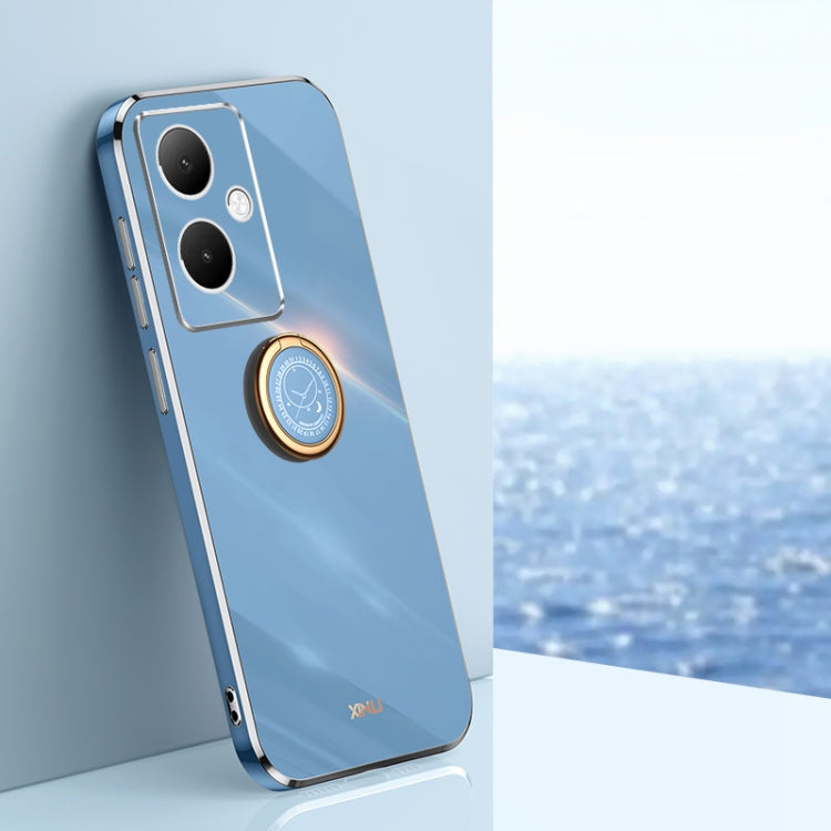 XINLI custodia per telefono in TPU elettrolitico con bordo dritto 6D con supporto per anello, For vivo S17e, For vivo Y78+, For vivo iQOO Pro