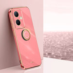 XINLI custodia per telefono in TPU elettrolitico con bordo dritto 6D con supporto per anello, For vivo S17e, For vivo Y78+, For vivo iQOO Pro
