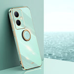 XINLI custodia per telefono in TPU elettrolitico con bordo dritto 6D con supporto per anello, For vivo S17e, For vivo Y78+, For vivo iQOO Pro