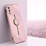 XINLI custodia per telefono in TPU elettrolitico con bordo dritto 6D con supporto per anello, For vivo S17e, For vivo Y78+, For vivo iQOO Pro