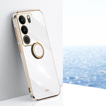 XINLI custodia per telefono in TPU elettrolitico con bordo dritto 6D con supporto per anello, For vivo Y17S 4G, For vivo Y35M+, For vivo S17