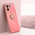 XINLI custodia per telefono in TPU elettrolitico con bordo dritto 6D con supporto per anello, For vivo S17e, For vivo Y78+, For vivo iQOO Pro