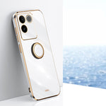 XINLI custodia per telefono in TPU elettrolitico con bordo dritto 6D con supporto per anello, For vivo S17e, For vivo Y78+, For vivo iQOO Pro