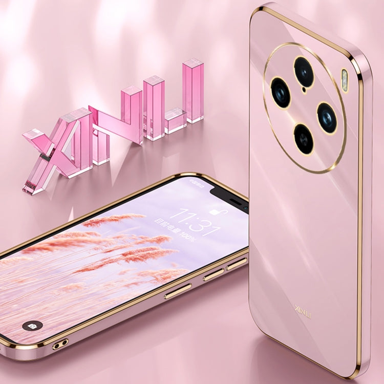 XINLI custodia per telefono in TPU elettrolitico con bordo dritto 6D con supporto per anello, For vivo X100 Pro 5G, For vivo iQOO 12 Pro 5G, For vivo iQOO 12 5G