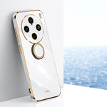 XINLI custodia per telefono in TPU elettrolitico con bordo dritto 6D con supporto per anello, For vivo X100 Pro 5G, For vivo iQOO 12 Pro 5G, For vivo iQOO 12 5G