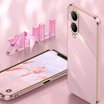 XINLI custodia per telefono in TPU elettrolitico con bordo dritto 6D con supporto per anello, For vivo Y17S 4G, For vivo Y35M+, For vivo S17
