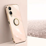 XINLI custodia per telefono in TPU elettrolitico con bordo dritto 6D con supporto per anello, For vivo Y17S 4G, For vivo Y35M+, For vivo S17