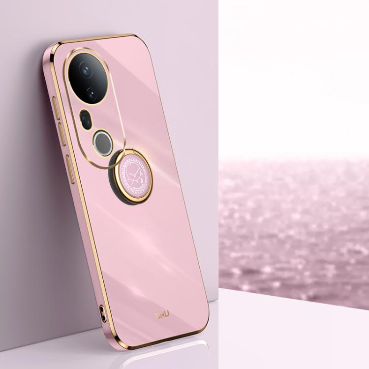 XINLI custodia per telefono in TPU elettrolitico con bordo dritto 6D con supporto per anello, For vivo S20 Pro, For vivo iQOO 13, For vivo Y300 Pro