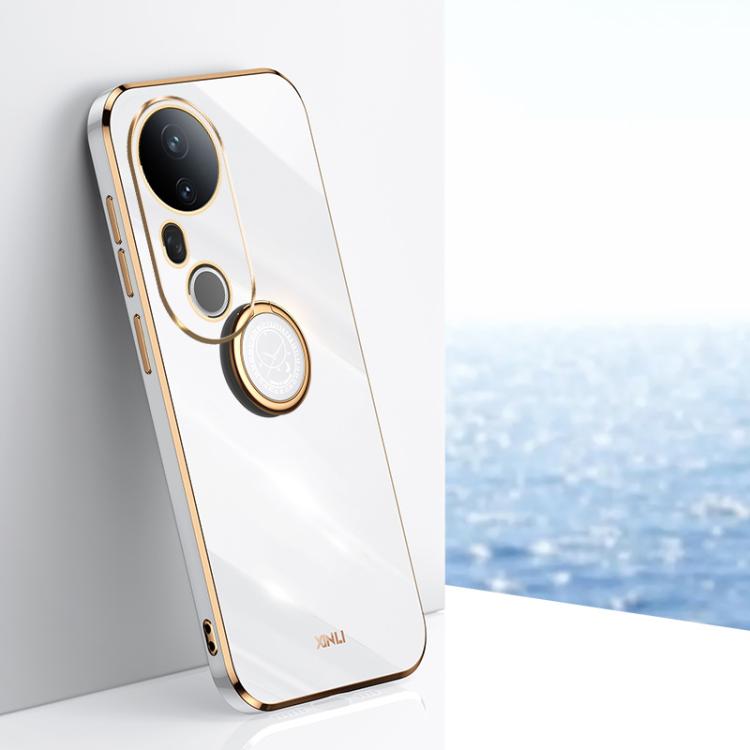 XINLI custodia per telefono in TPU elettrolitico con bordo dritto 6D con supporto per anello, For vivo S20 Pro, For vivo iQOO 13, For vivo Y300 Pro