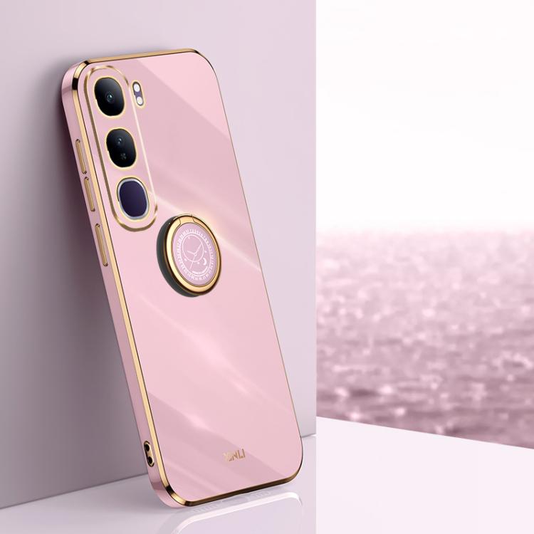 XINLI custodia per telefono in TPU elettrolitico con bordo dritto 6D con supporto per anello, For vivo V40 Lite 5G, For vivo S18 Pro, For vivo S18e
