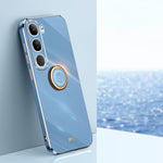 XINLI custodia per telefono in TPU elettrolitico con bordo dritto 6D con supporto per anello, For vivo V40 Lite 5G, For vivo S18 Pro, For vivo S18e