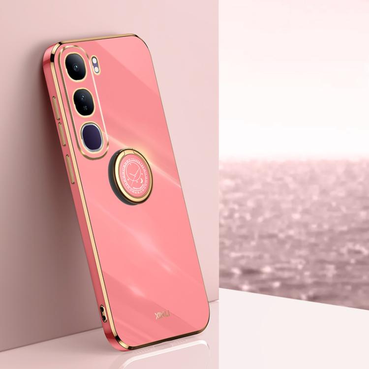 XINLI custodia per telefono in TPU elettrolitico con bordo dritto 6D con supporto per anello, For vivo V40 Lite 5G, For vivo S18 Pro, For vivo S18e
